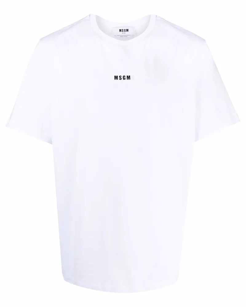 MSGM T-Shirt mit Logo-Print - Weiß Weiß