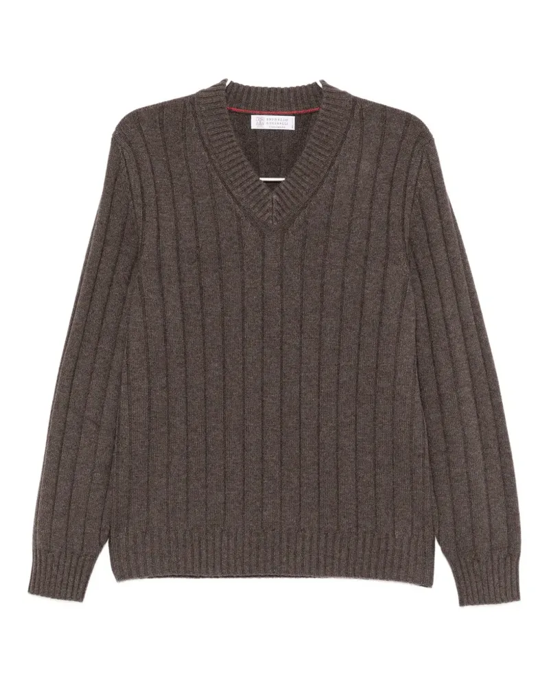 Brunello Cucinelli ribbed-knit jumper - Braun Braun