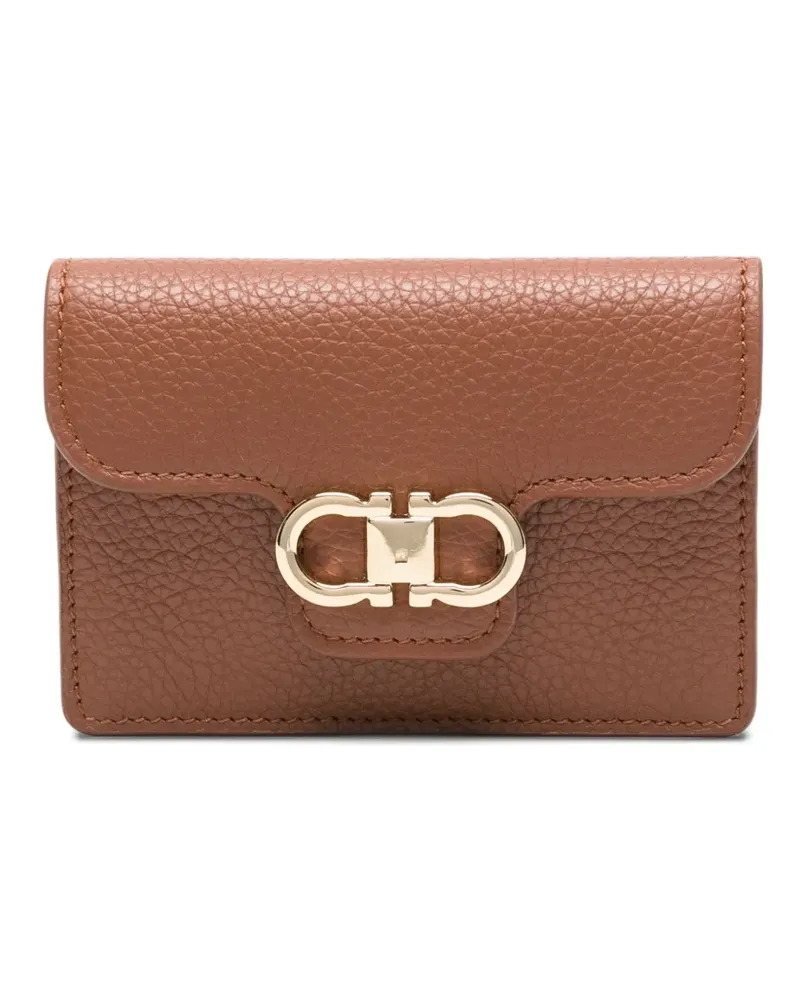 Ferragamo Kartenetui mit Gancini-Emblem - Braun Braun