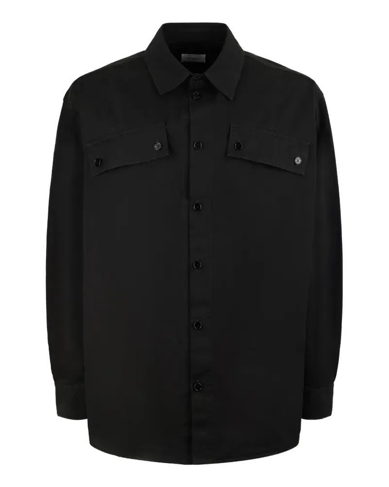 OFF-WHITE Hemdjacke mit Logo-Print - Schwarz Schwarz