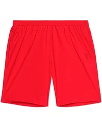 AMI Paris Badeshorts mit Logo-Stickerei Rot