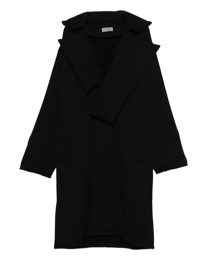 Yohji Yamamoto Mantel mit breitem Revers - Schwarz Schwarz
