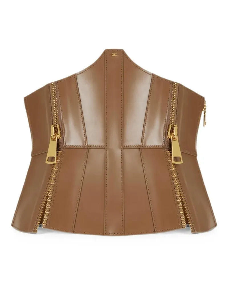 Elisabetta Franchi Bustier-Gürtel mit Reißverschluss - Braun Braun