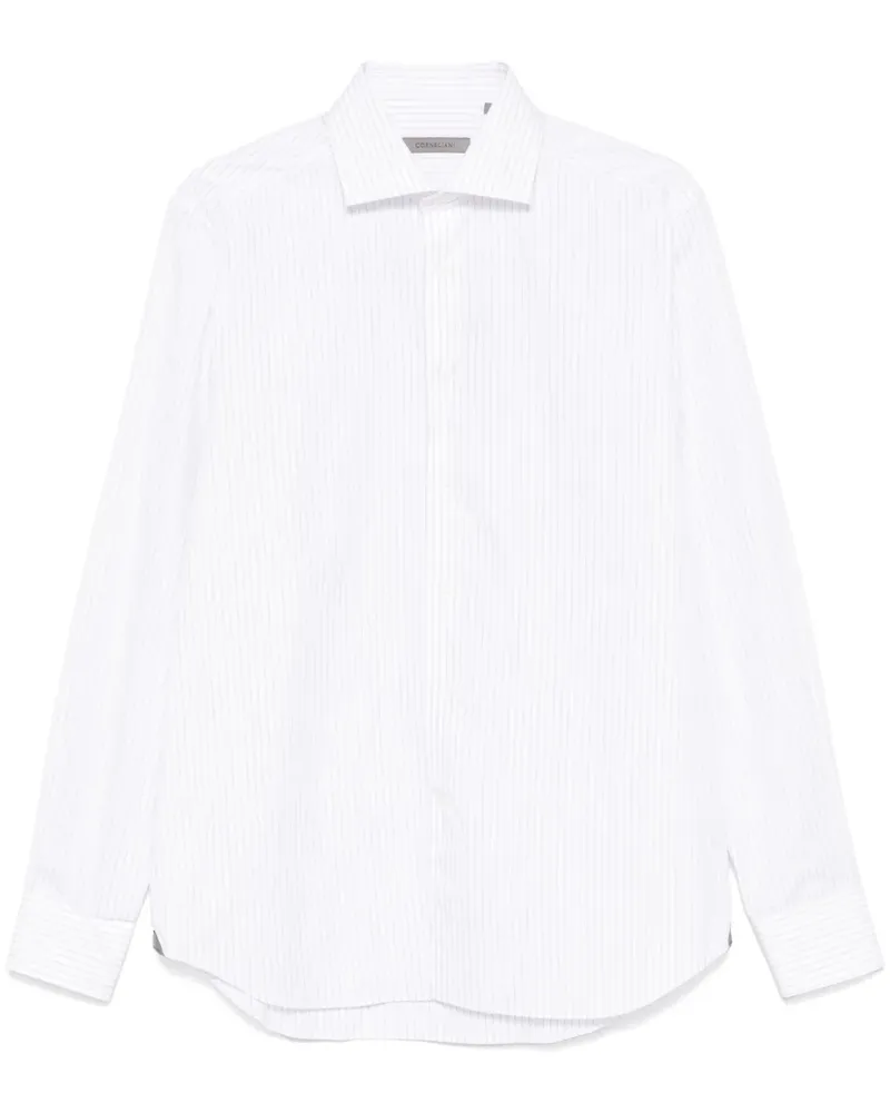 Corneliani Gestreiftes Hemd - Weiß Weiß