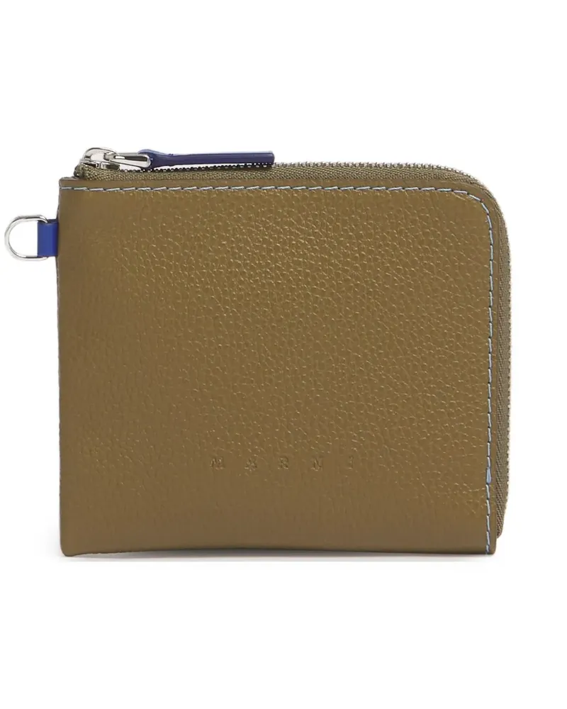 Marni grained leather wallet - Braun Braun