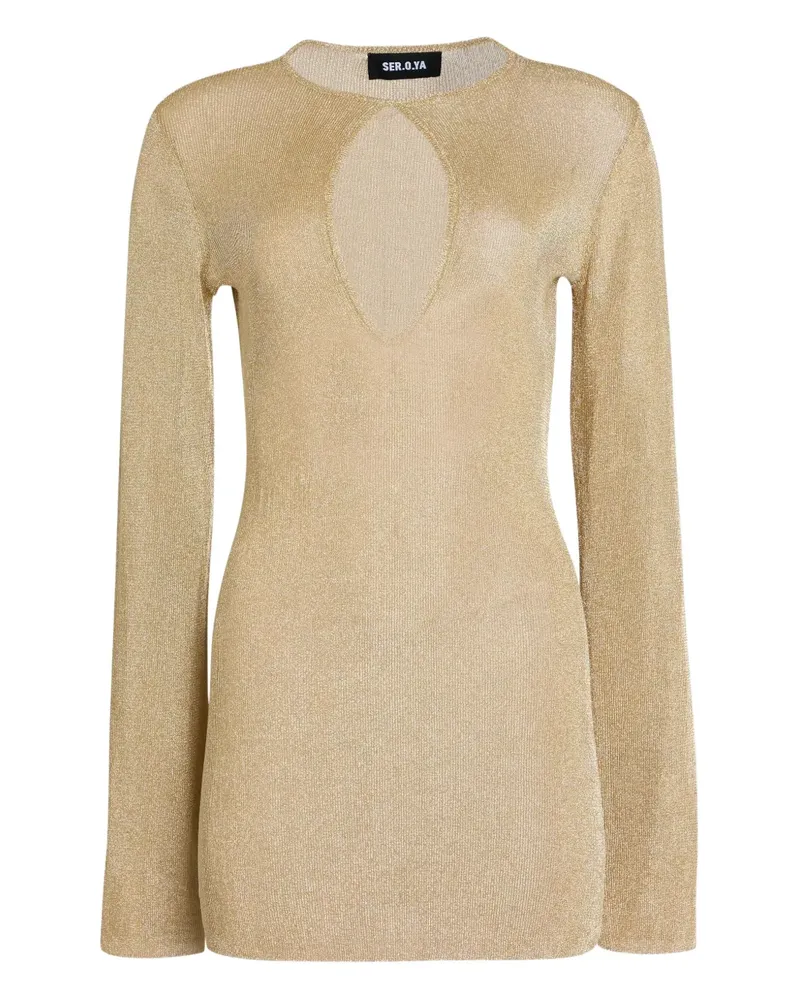 SER.O.YA Fein gestricktes Emerie Minikleid im Metallic-Look - Gold Gold
