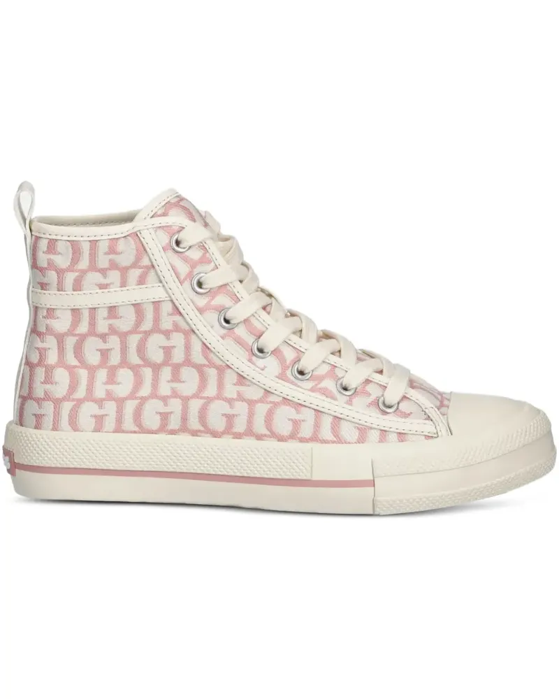 Guess High-Top-Sneakers aus Monogramm-Canvas - Rosa Rosa