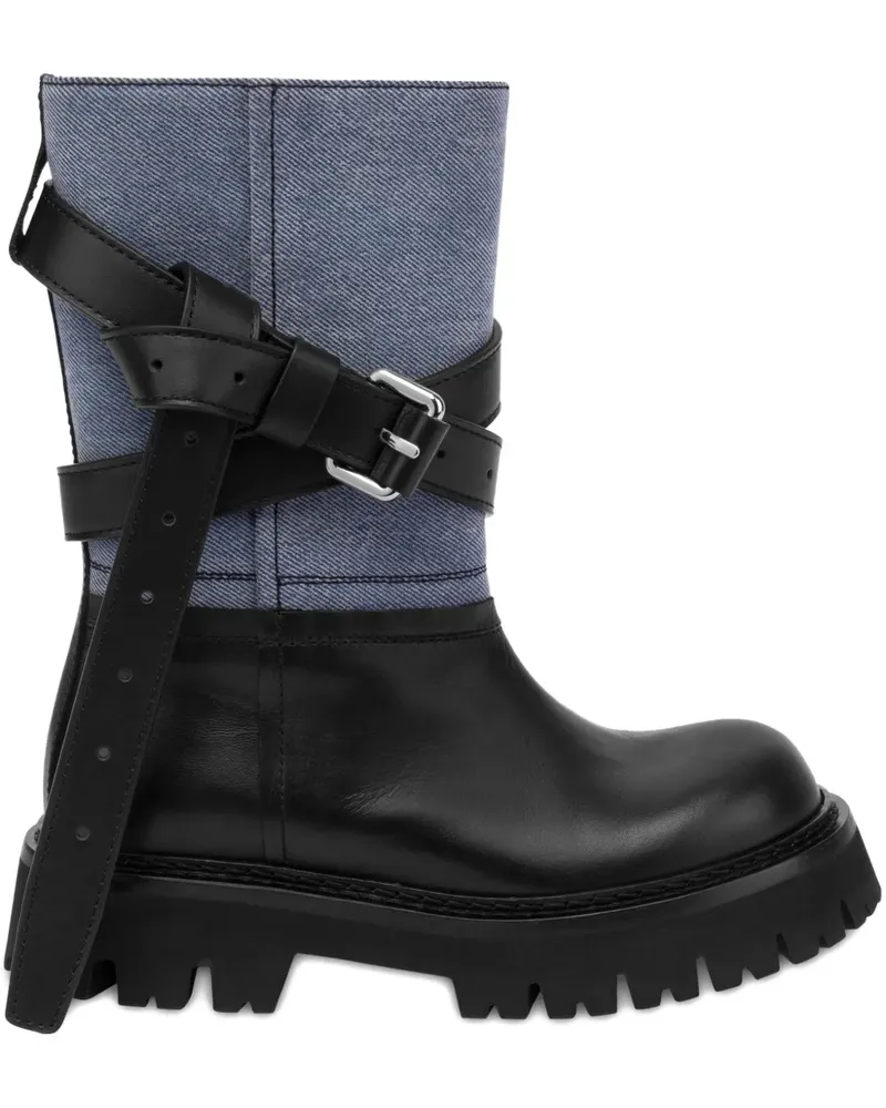 Moschino Bikerstiefel mit Schnalle - Schwarz Schwarz