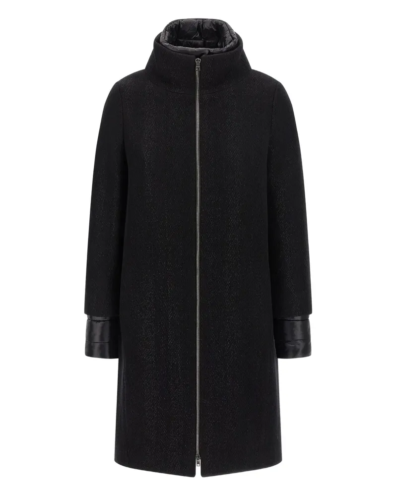 Herno zigzag-weave coat - Schwarz Schwarz