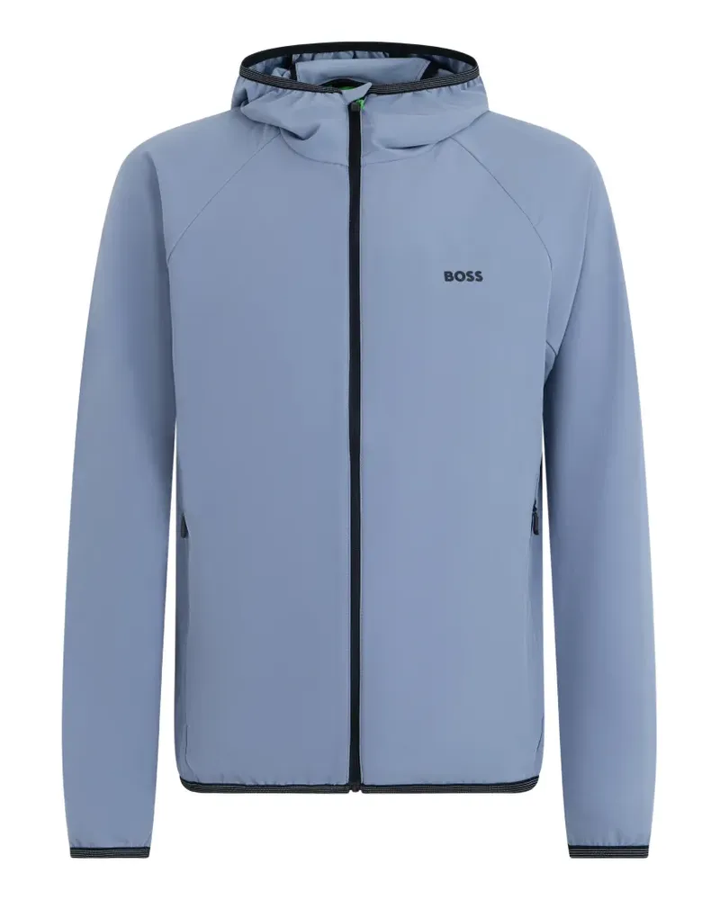 HUGO BOSS logo-print hooded jacket - Blau Blau