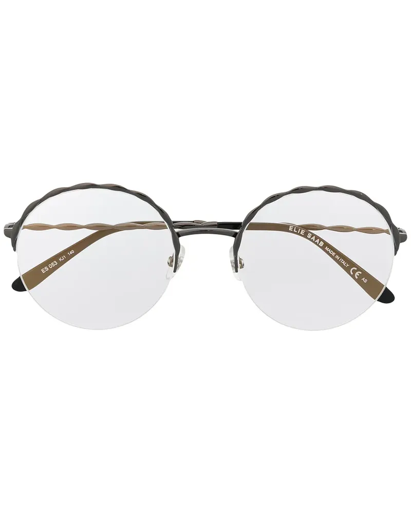 Elie Saab Runde Brille - Schwarz Schwarz