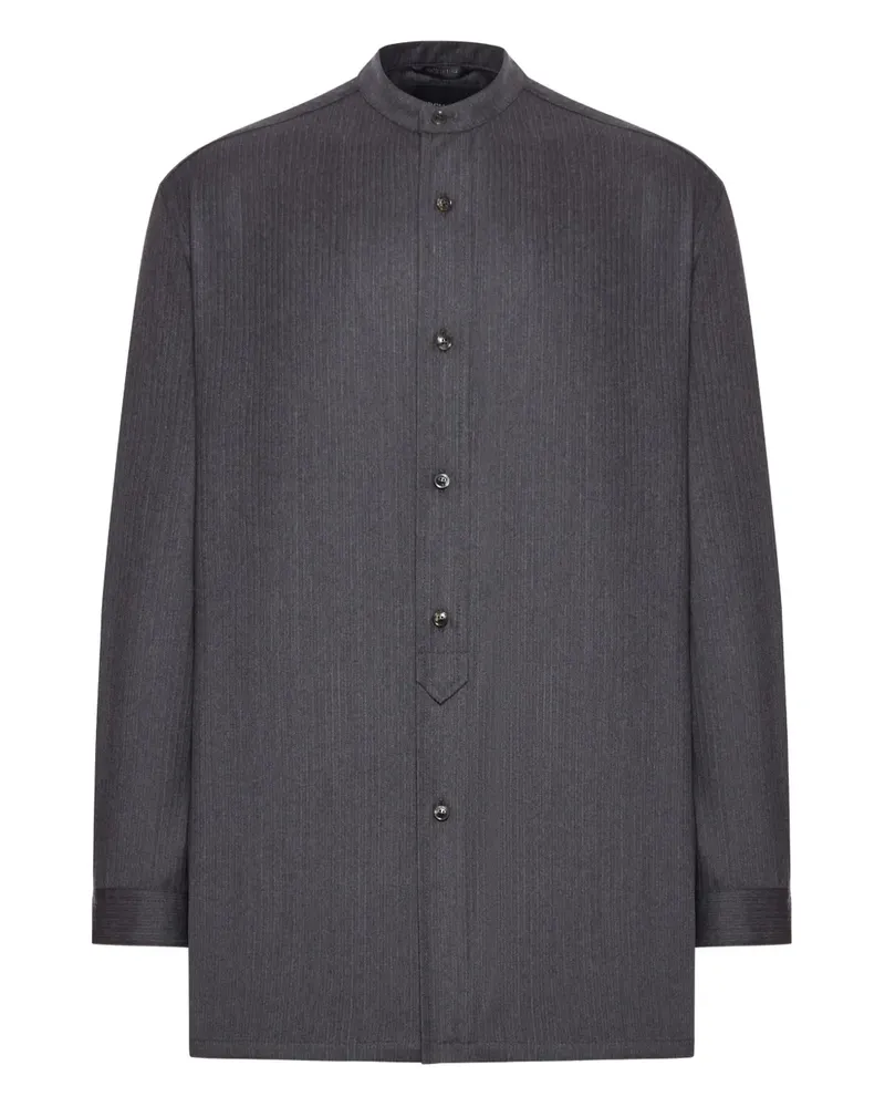 Giorgio Armani Hemd mit Mandarinkragen - Grau Grau