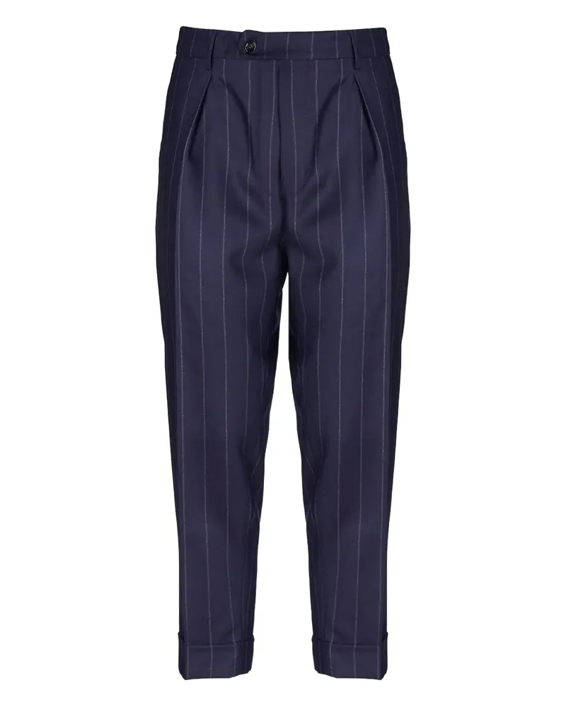 Berwich pinstripe pleated trousers - Blau Blau
