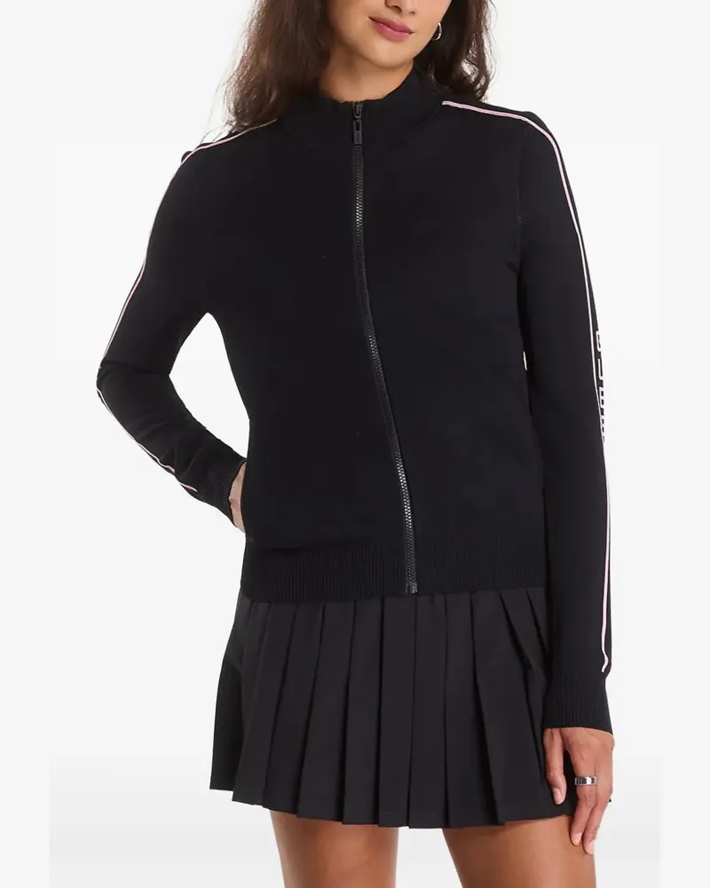 Guess logo-tape zip-up cardigan - Schwarz Schwarz