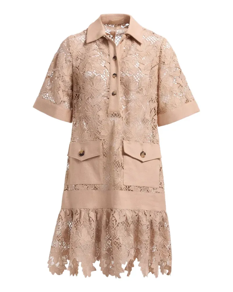 Elie Saab Minikleid mit Rüschen - Nude Nude