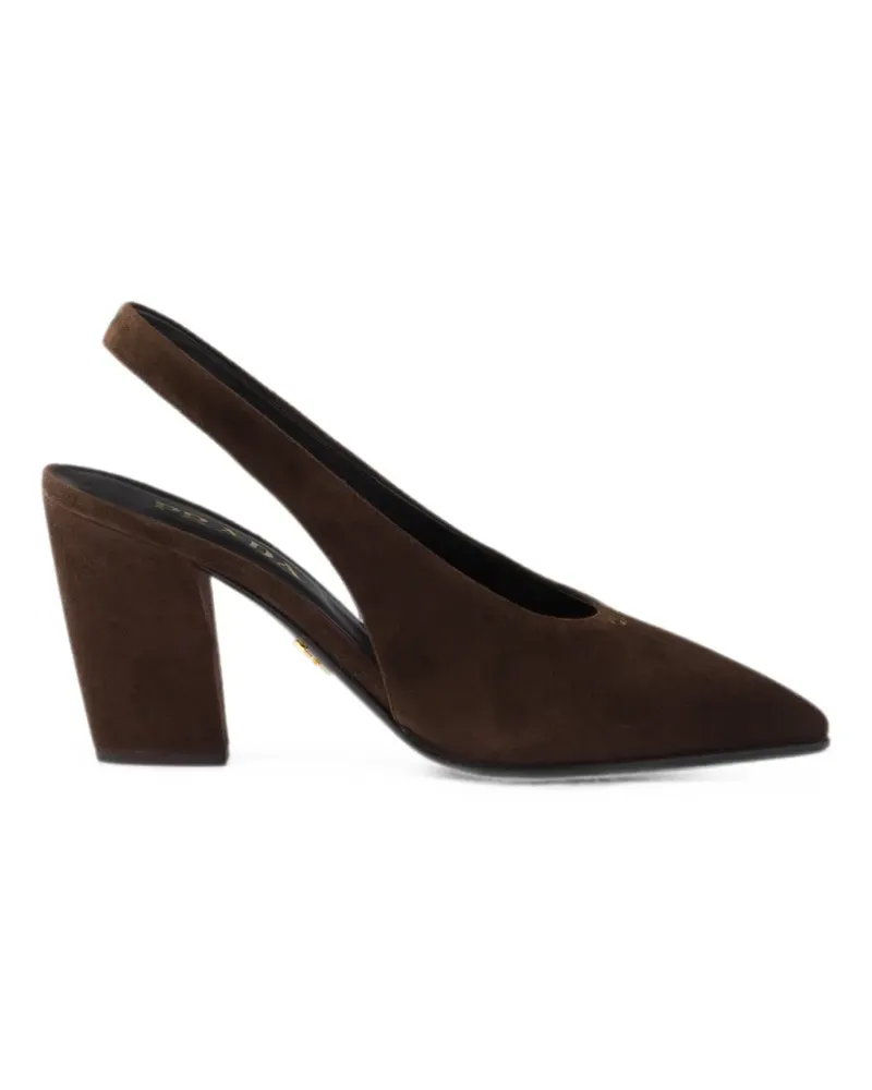 Prada suede leather slingback pumps - Braun Braun