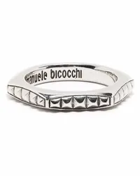 Emanuele Bicocchi Sechseckiger Ring mit Nieten Silber