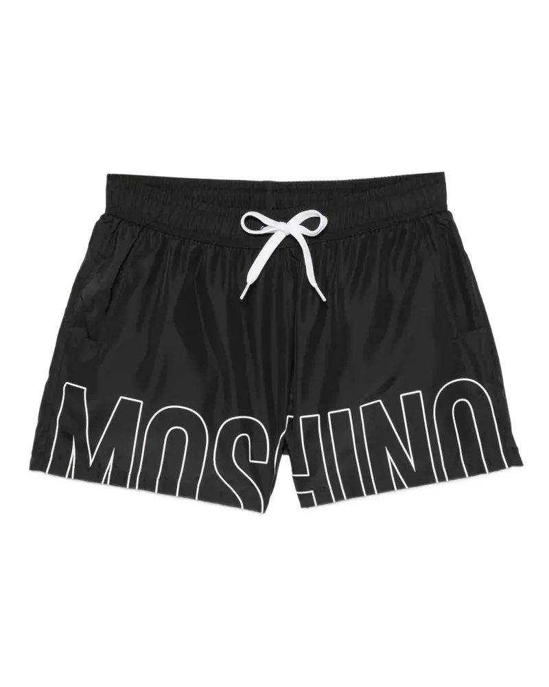 Moschino logo-print drawstring swim shorts - Schwarz Schwarz