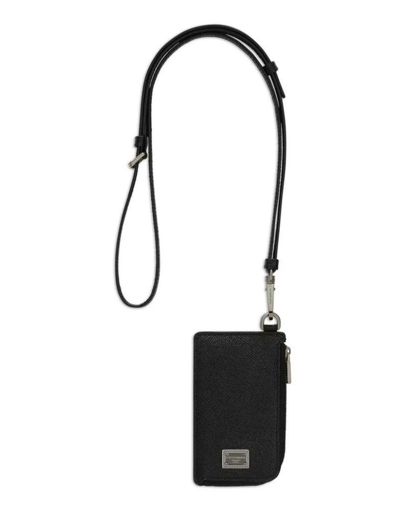 Dolce & Gabbana Kartenetui mit Logo-Schild - Schwarz Schwarz