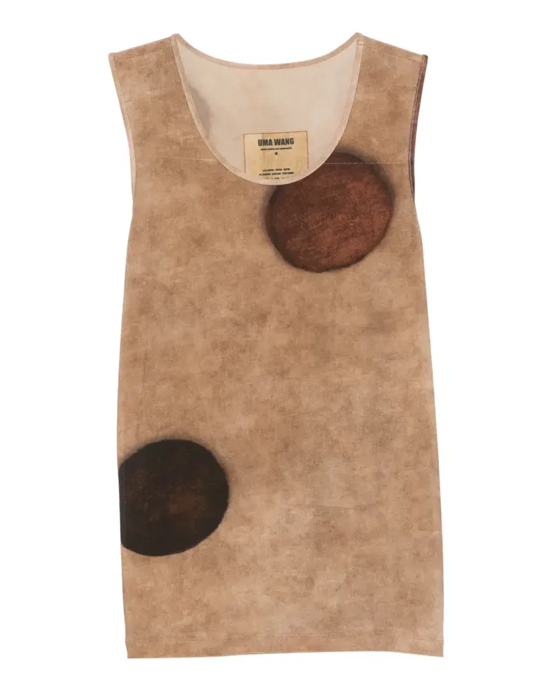 Uma Wang Ti polka-dot sleeveless top - Nude Nude