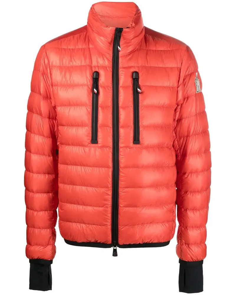 Moncler Gefütterte Jacke mit Logo-Patch - Orange Orange