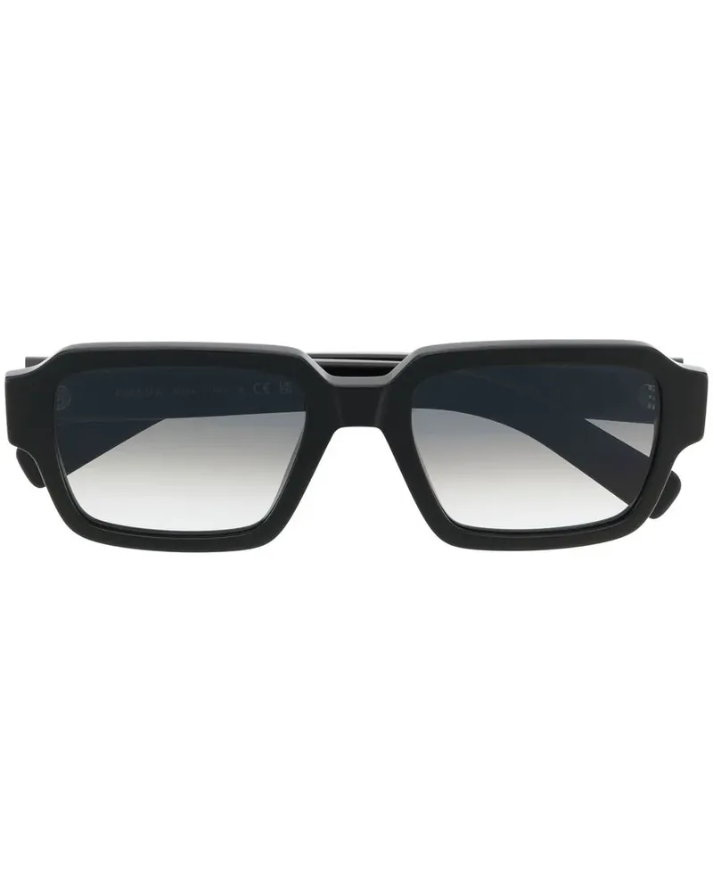 Prada Sonnenbrille mit eckigem Gestell - Schwarz Schwarz