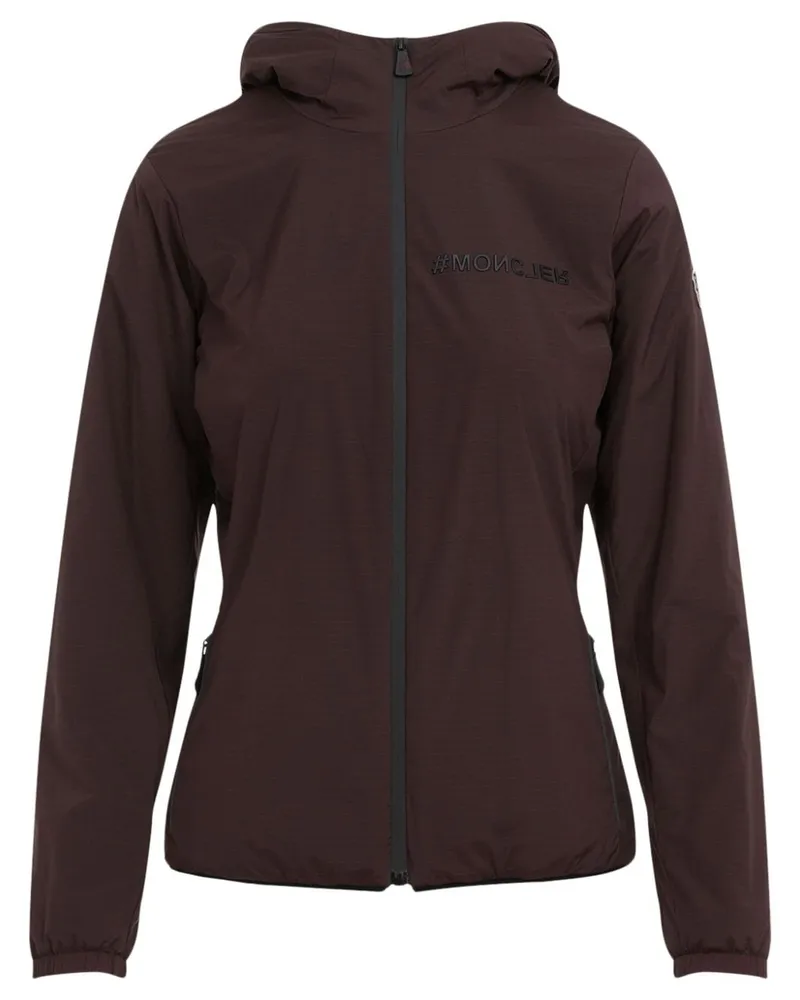 Moncler Kapuzenjacke mit Monogramm-Schild - Braun Braun