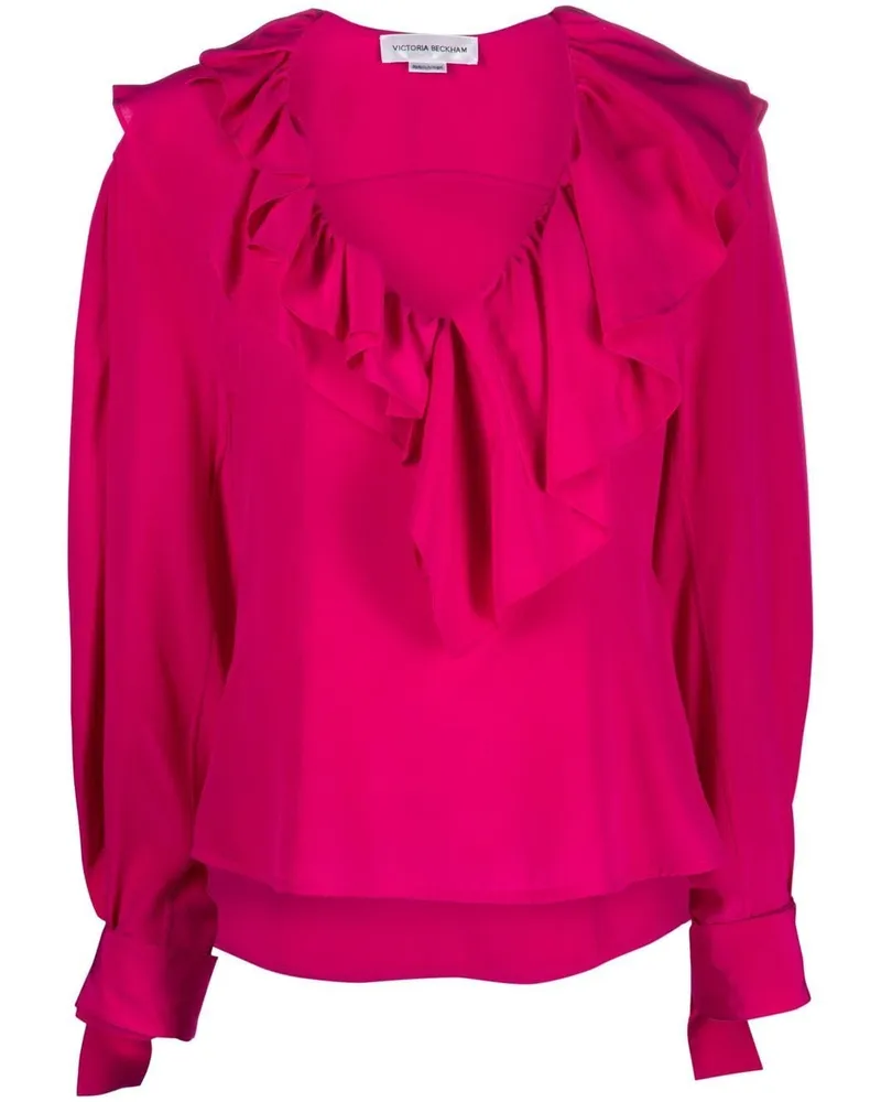 Victoria Beckham Seidenbluse mit Rüschen - Rosa Rosa