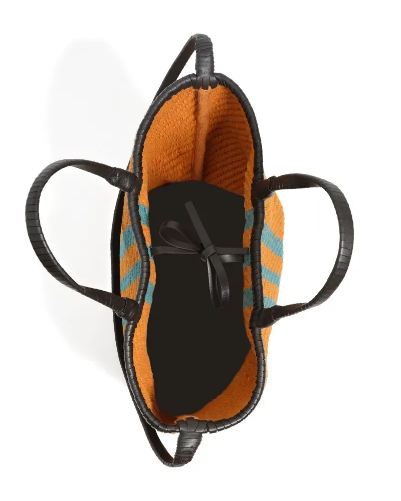 BIMBA Y LOLA striped woven tote bag - Orange Orange
