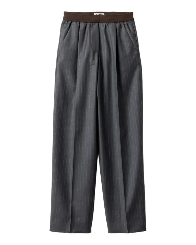 Miu Miu Hose mit Nadelstreifen - Grau Grau