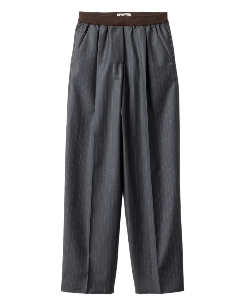 Miu Miu Hose mit Nadelstreifen - Grau Grau