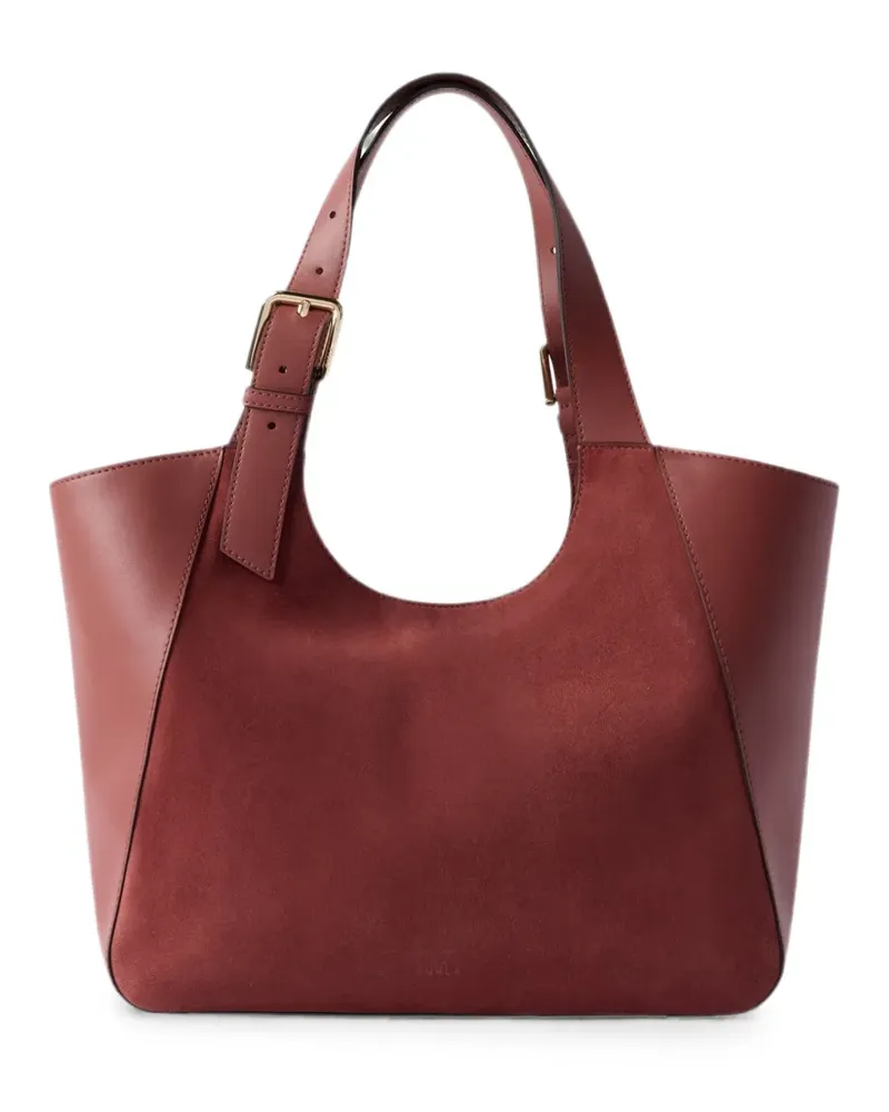 Furla Mittelgroße Dora Tote Bag mit Wildledereinsätzen - Rot Rot