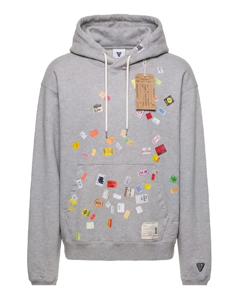 MIHARAYASUHIRO Hoodie mit Preisschild-Print - Grau Grau