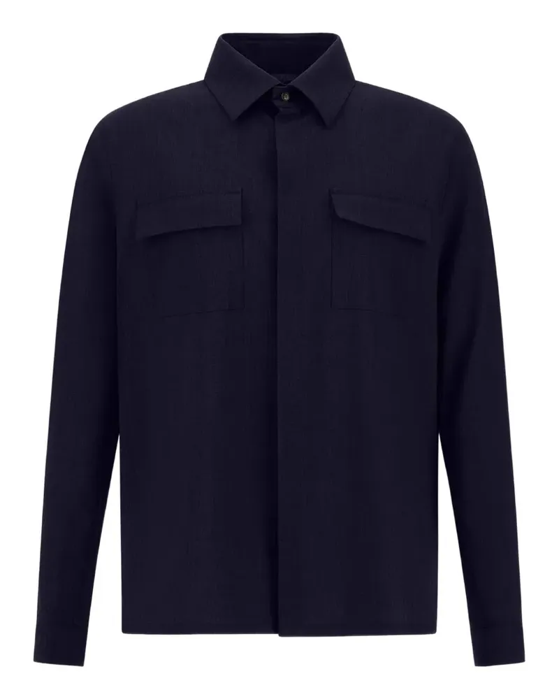 Herno flap-pocket shirt - Blau Blau