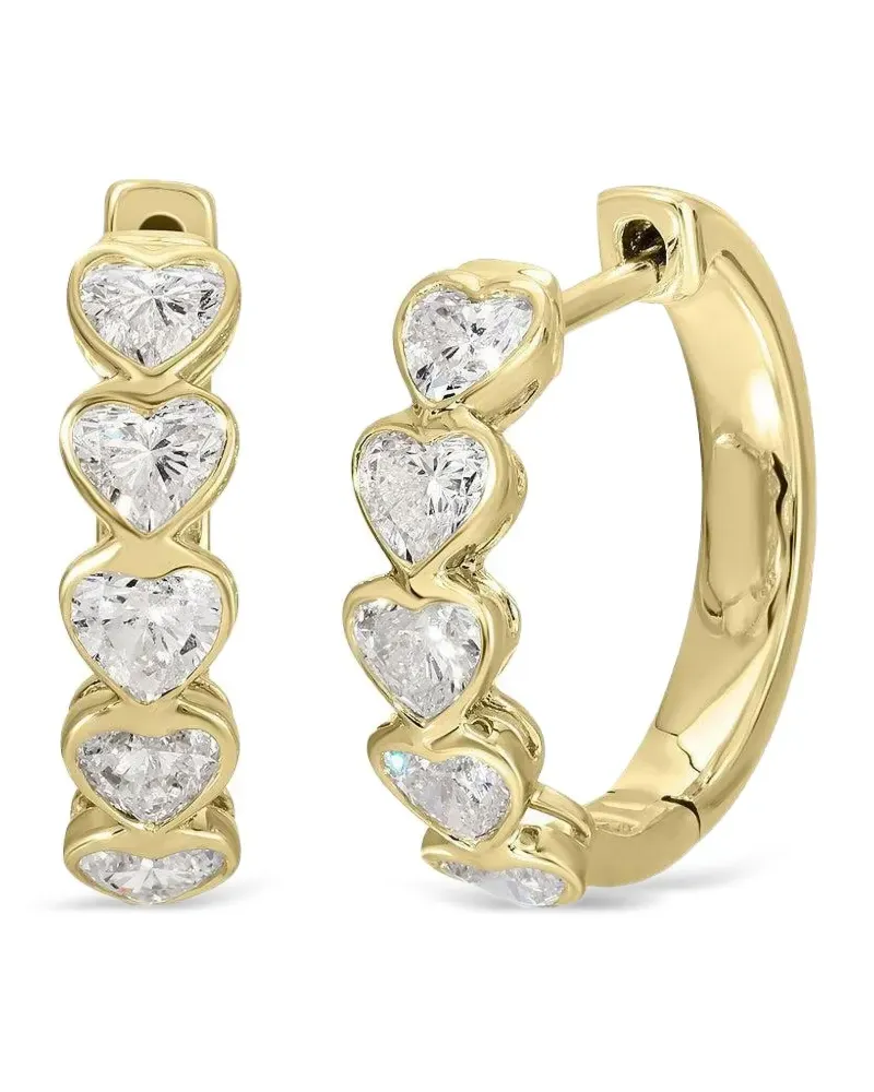 ANITA KO 18kt kleine Heart Gelbgoldcreolen mit Diamant Gold