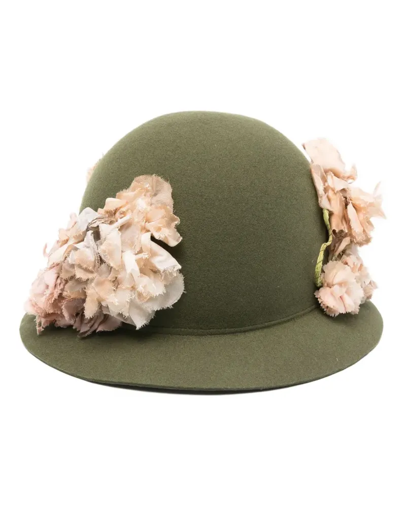 Comme des Garçons floral-detailing fedora - Grün Grün