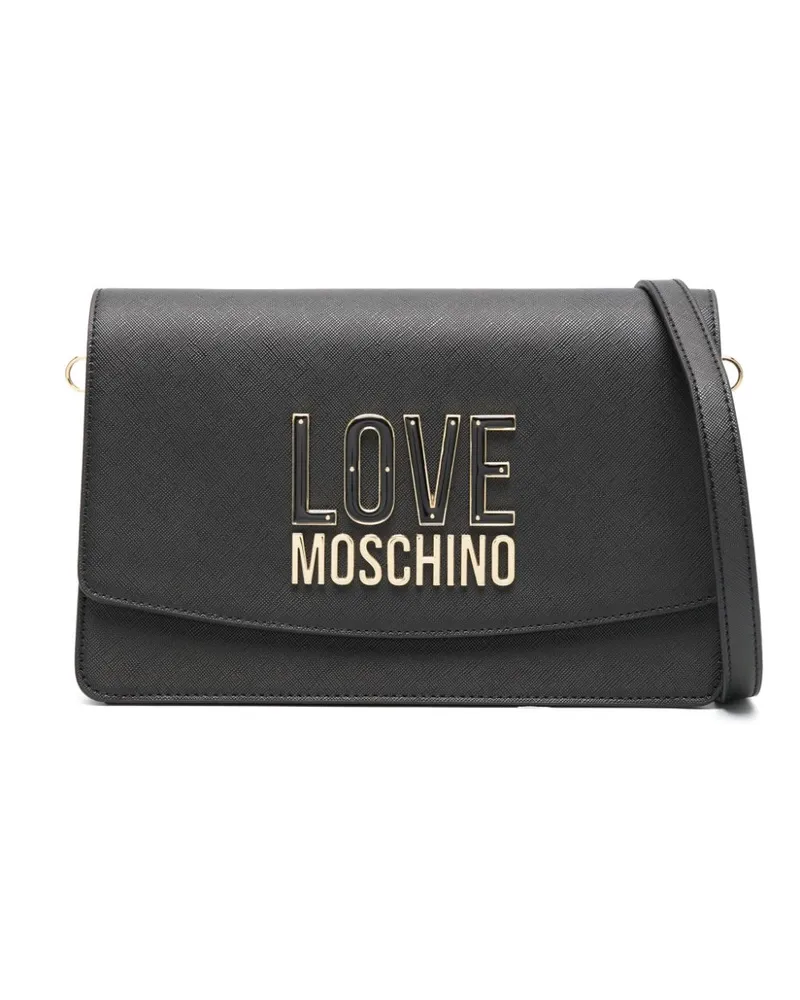 Moschino Schultertasche mit Logo - Schwarz Schwarz