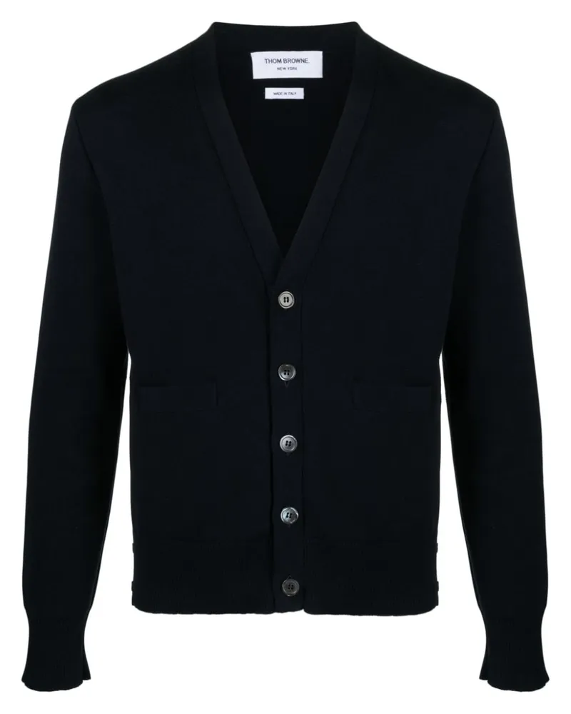 Thom Browne Cardigan mit Ripsbandschlaufen - Blau Blau