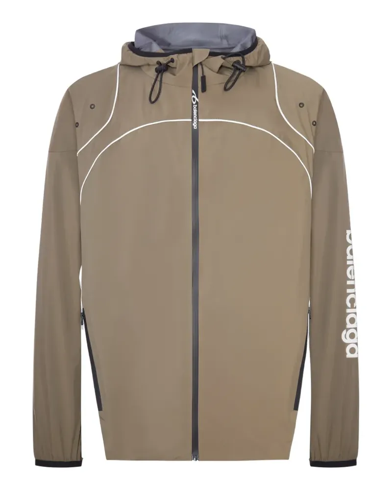 Balenciaga piped hooded jacket - Grau Grau