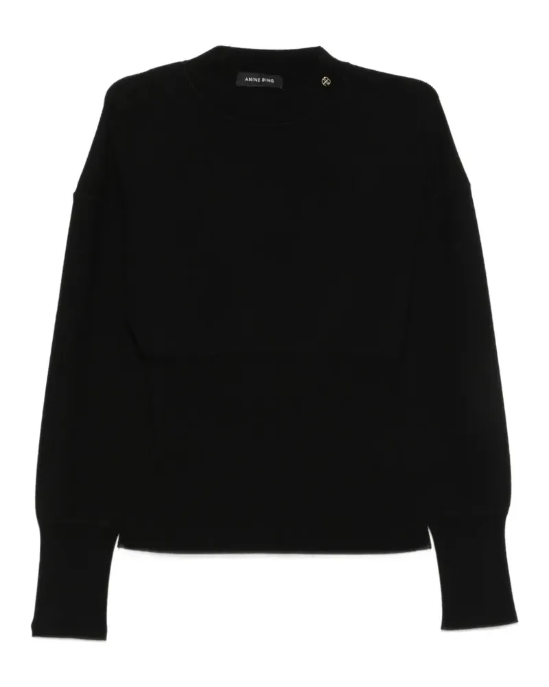 Anine Bing mock-neck ribbed-knit sweater - Schwarz Schwarz