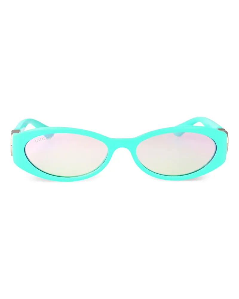 Gucci Sonnenbrille mit ovalem Gestell - Blau Blau