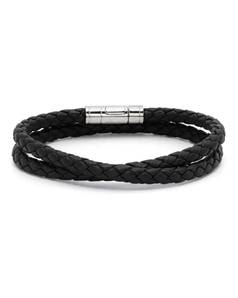 Tom Ford Geflochtenes Lederarmband - Schwarz Schwarz