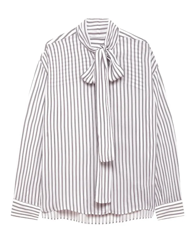 MSGM Gestreifte Bluse - Weiß Weiß