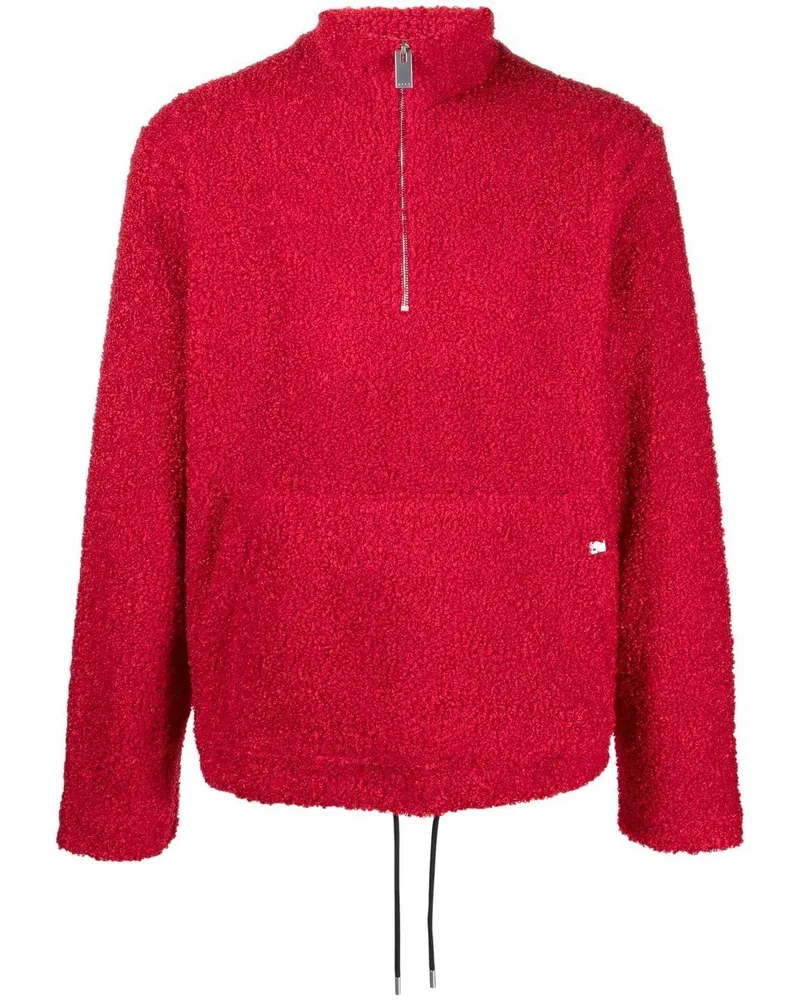 1017 ALYX 9SM Sweatshirt aus Bouclé mit Reißverschluss - Rot Rot