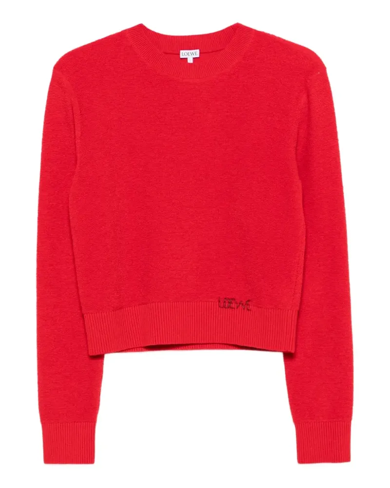 Loewe Gerippter Pullover mit Logo-Stickerei - Rot Rot