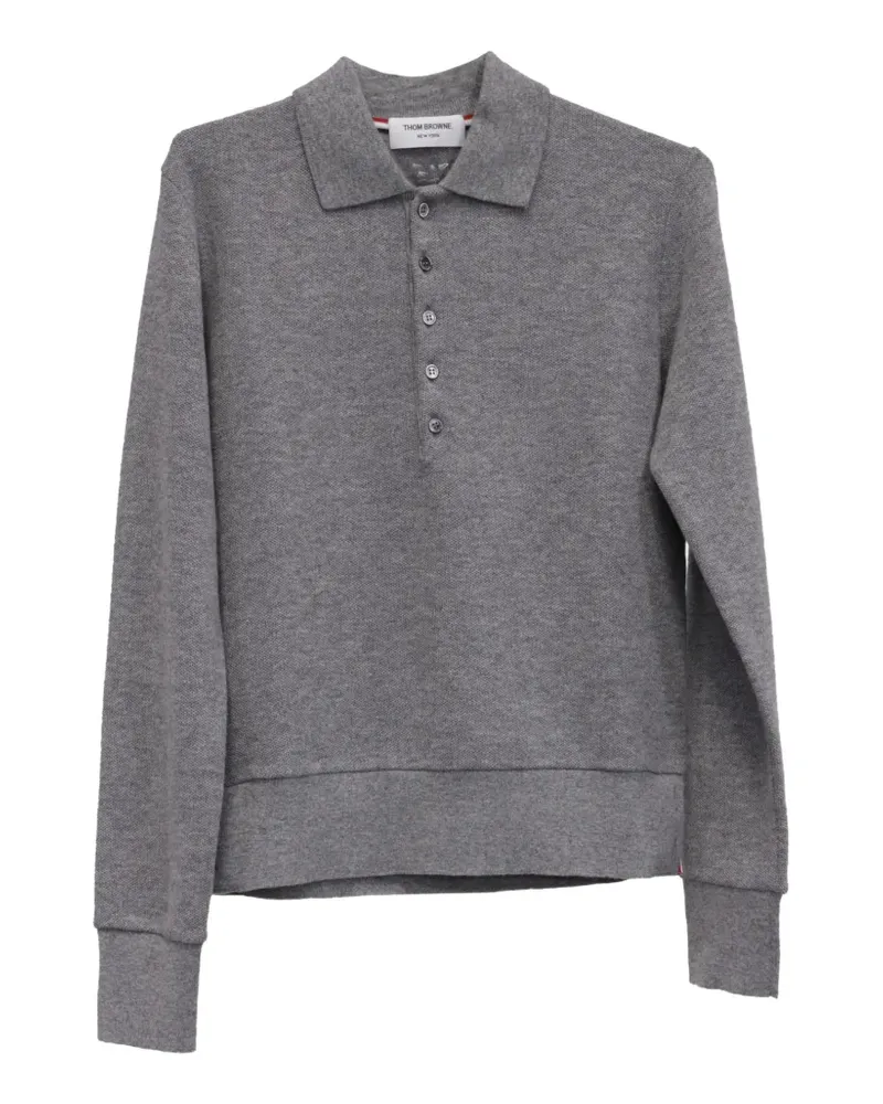 Thom Browne 2022 grosgrain loop tab sweater - Grau Grau