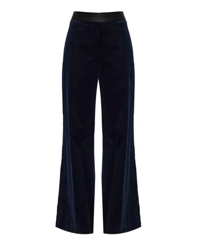 Victoria Beckham Alina velvet satin-trim trousers - Blau Blau