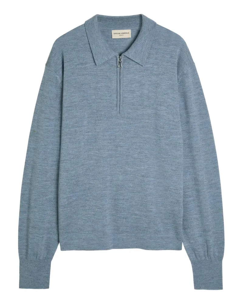 Officine Generale half-zip polo sweater - Blau Blau