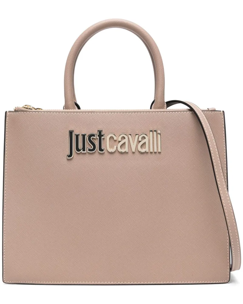 Just Cavalli Handtasche mit Logo-Applikation - Nude Nude