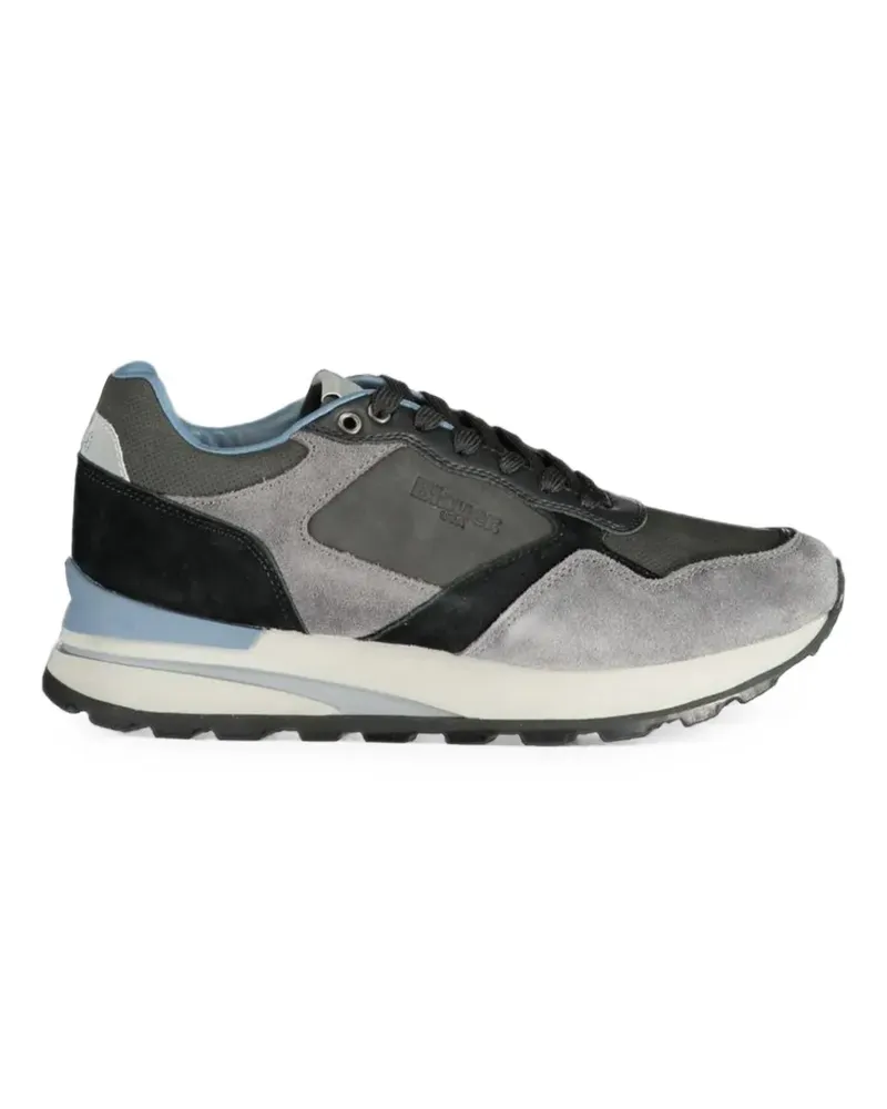Blauer Sneakers mit Wildledereinsätzen - Grau Grau